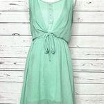 Forever 21 Seafoam Green Gingham High Low Casual Dress Size Medium Sleeveless Front Tie Photo 0