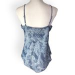INC International Concepts Denim Tropical Rose Linen Blend Tank Top Blue Size M Photo 4