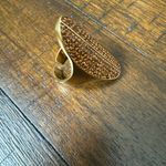 Henri Bendel Tribal ring size 10 In Gold Tone Orange/Brown Stones‎ Photo 3