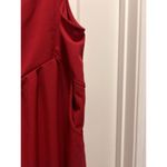 Women's Bib Overalls Sleeveless Loose Wide Leg Jumpsuits Rompers Pockets Size XL Red Photo 1