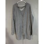 Maurice's V-Neck Lace Up Keyhole Back Gray Pullover Knit Sweater Size 2X Photo 2