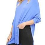 Free People  We The Free Grapevine Long Sleeve Tunic in the color Sky Blue  XS Photo 0