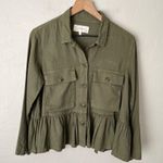 The Great . Flutter Peplum Military Cropped Jacket Green Size 1 small Photo 2