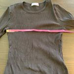 Urban Outfitters Ribbed Long Sleeve Top Black Crew Neck Knit Medium Y2K Minimal Photo 5