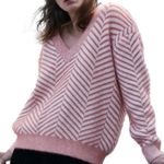 FRNCH  Paris Women’s Pink Chenille V-neck Sweater Size Small NWT Photo 0