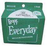 Vintage NOS Leggs Everyday Soft Brown Sheer Toe Regular Pantyhose Women Size M Size M Photo 0