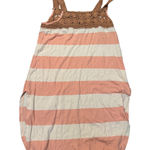 We The Free  Striped Crochet Dress Women's Medium Orange Boho Side Slits Photo 0