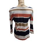 Kut From The Kloth Striped Henley Long Sleeve Top Women Small Made in USA Photo 2