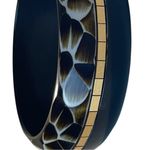 Vintage Lucite Bangle Bracelet Black Gold Mosaic Chunky Retro Statement Jewelry Photo 7