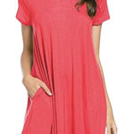 Mittoshop  Coral T-Shirt Dress Short Sleeves with Pockets NWT •Size XL Photo 0