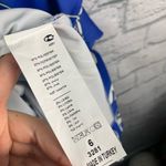 La Peteau Floral Ruffle Bow Cutout Midi Dress 6 Blue Photo 13