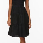 Aritzia  Sunday Best Martine Poplin Tiered‎ Midi Dress Black Small Photo 0