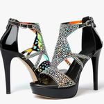 NWT Eldof Elegant Black Rhinestone High Heel Sandals Sz 7 Photo 1