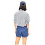 J.Crew High Rise Seaside Short in Indigo Stripe Size Medium Beach Coastal Photo 2