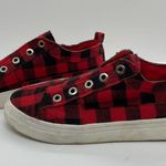 None Buffalo Plaid Sneakers Slip On Style size 7 Photo 5