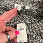 Gap gray white chunky knit fisherman weave sweater wool blend LARGE NWT Photo 4