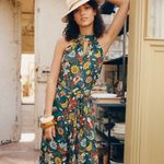 Anthropologie Geneva Halter Wide Leg Floral Jumpsuit Green Size XS Photo 14