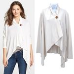 Anthropologie NEW Bobeau One Button Wrap Cardigan Drape Blouse Top Asymmetrical Ivory White XL Photo 1