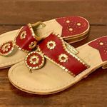 Jack Rogers Jacks Sandals Garnet & Gold Sz 6 Photo 6