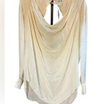 Haute Hippie  Cream Asymmetrical Blouse with Dress Shirt Collar Photo 0