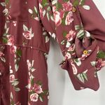 Justify NEW  Boho Pink Floral Tunic Button Up Top Flowy Juniors Plus Size 2X Photo 4