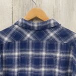 Illa Illa Flannel Shirt Dress Womens Small Blue White Plaid 100% Cotton Pockets Photo 5