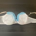 Frederick's of Hollywood c2000s FREDERICK’S OF HOLLYWOOD Bridal White & Blue Tulled Bra 34 Photo 3