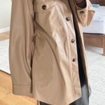 Goldie London Y2k Tan Vegan Faux Leather Coat Photo 3