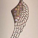 Silver Tone CZ AB Rhinestones Angel Wing Pendant Boho Necklace Photo 1