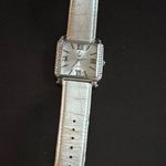Premier Designs EUC  Elegant White Leather Strap Watch Analogue Square Adjustable Photo 0
