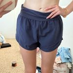 Navy Blue Active Shorts With Built In Bottoms Size M Photo 1