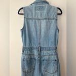 Forever 21 ‎ Sleeveless Frayed-Hem Blue Denim Button Up Jumpsuit Sz Small Photo 7