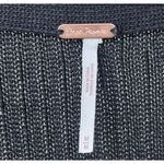 Free People Women's Game On Cardigan Sweater Black Ribbed Knot V Neck Medium Photo 8