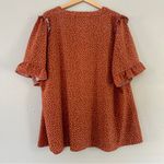 Bloomchic  Orange Polka Dot Ruffle Sleeve Blouse Casual 22 24 Photo 3