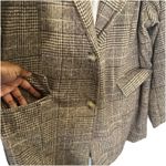 SheIn Plus Size Blazer Womens 4X Brown Plaid Office Dark Academia Professor Jacket Photo 2