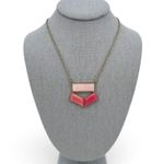 Loft Necklace Pink Geometric Stone Pendant Color Block Ann Taylor Photo 1