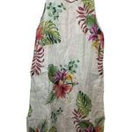 NEW NWT Lungo L’arno White 100% Linen Dress Coverup Size S Large Pockets Floral Photo 0