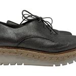 Eileen Fisher Everly Derby Leather Platform Oxford Shoes Womens 7 Silver Lace Up Photo 0