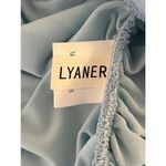 Lyaner Dress Womens Large Blue One Shoulder Sleeve Short Prom Cocktail Chiffon Photo 4