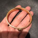 Coach Vintage Enamel Bangle Geometric Cube Square Print secure closure Cuff Bracelet Gold .5 wide band jewelry retro preppy minimalist Photo 2