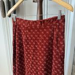 1970s Velvet Scottie Dog Print Aline Red Vintage Maxi Skirt Size 8 Photo 2