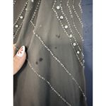 Alice + Olivia  Dress Womens Small Gray Beaded Silk Mini V Neck Fringe Party Photo 7