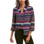 Trina Turk 💕💕 Ira 3 100% Silk Pajama Style Top ~ Fairisle Print Small S NWT Photo 6