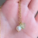 Handmade freshwater pearl & leaf fairy statement necklace🍃 Photo 3