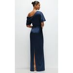 After Six  Navy Blue Formal One Shoulder Drape Maxi Dress Evening Gown XXL Photo 10