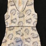 $490 Marni 40 4 Sleeveless Crepe Tank Top Shirt Blouse Peplum V Neck Leaves Tan Photo 0