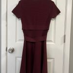 Alexander Wang  Burgundy Ribbed Stretch Knit Flare Mini Dress Small Photo 4