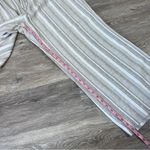 Briggs New York Beige & gray striped linen wide leg crop pants coastal Photo 5