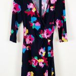 Laundry by Shelli Segal Women’s XS Black Floral Faux Wrap Jersey Dress NWT Photo 1
