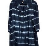 XCVI 100% Linen Blue and White Tie Dye Popover Tunic Top - Size XL Photo 1